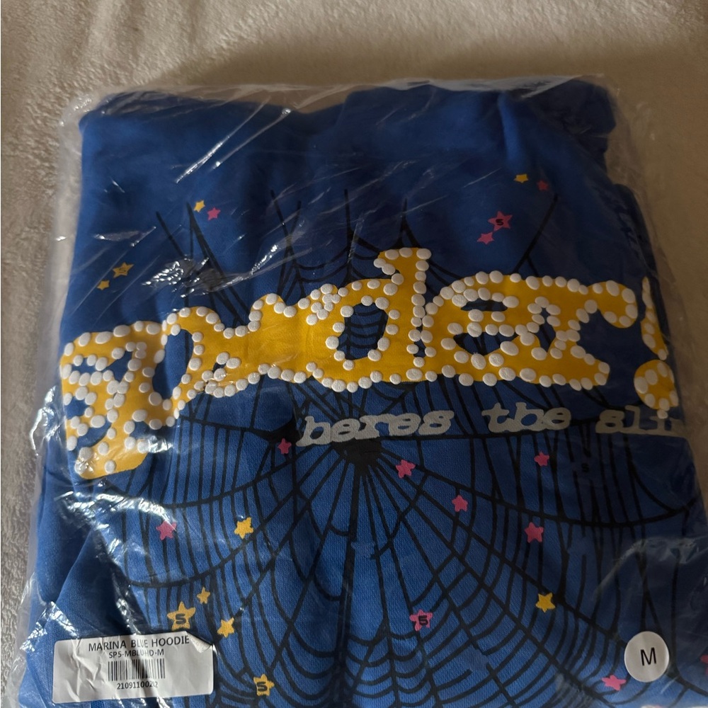 Vibrant Blue Spider Kids Pajama Top